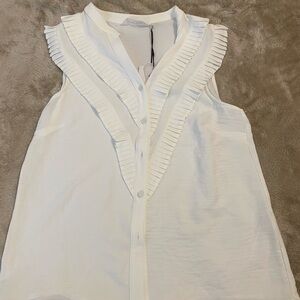 Naf Naf Layered White V Neck